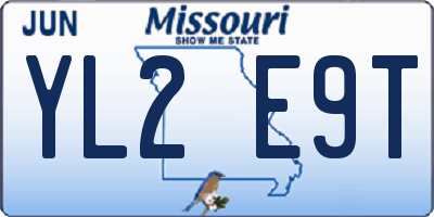 MO license plate YL2E9T