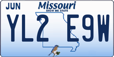 MO license plate YL2E9W