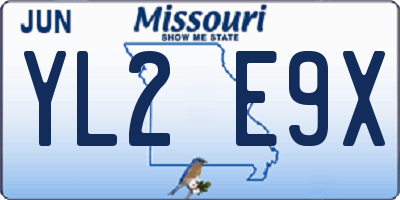 MO license plate YL2E9X