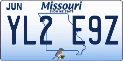 MO license plate YL2E9Z