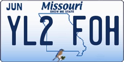 MO license plate YL2F0H
