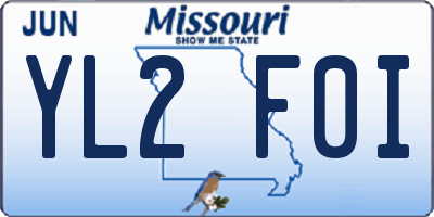 MO license plate YL2F0I