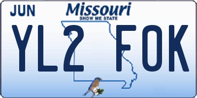 MO license plate YL2F0K