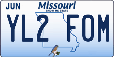 MO license plate YL2F0M