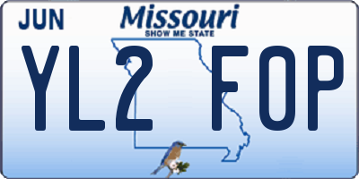 MO license plate YL2F0P