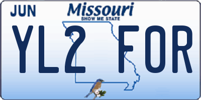 MO license plate YL2F0R