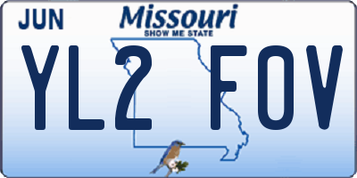 MO license plate YL2F0V