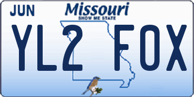 MO license plate YL2F0X