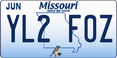 MO license plate YL2F0Z