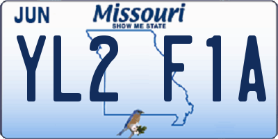 MO license plate YL2F1A