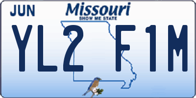 MO license plate YL2F1M