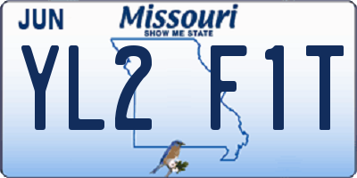 MO license plate YL2F1T