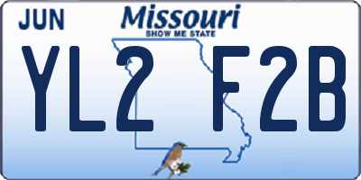 MO license plate YL2F2B