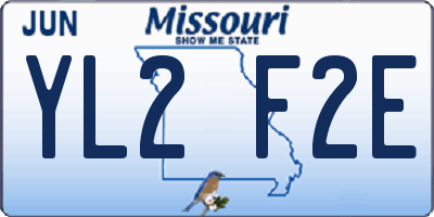 MO license plate YL2F2E