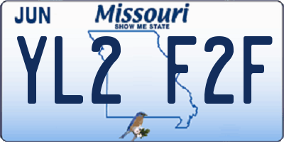MO license plate YL2F2F
