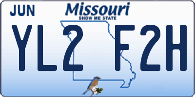MO license plate YL2F2H