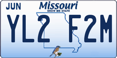 MO license plate YL2F2M
