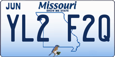 MO license plate YL2F2Q