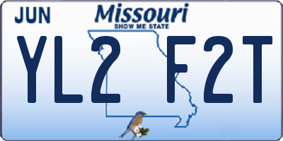 MO license plate YL2F2T