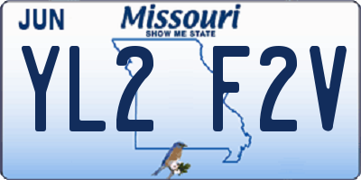MO license plate YL2F2V