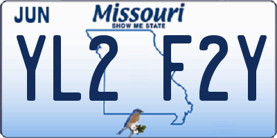 MO license plate YL2F2Y