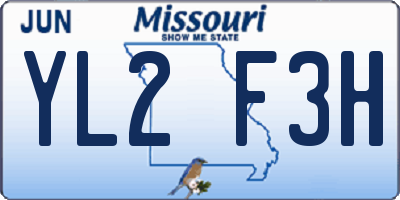 MO license plate YL2F3H