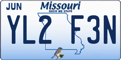 MO license plate YL2F3N