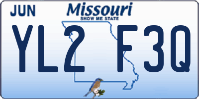 MO license plate YL2F3Q