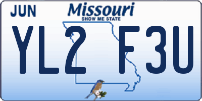 MO license plate YL2F3U