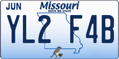 MO license plate YL2F4B