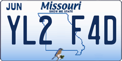 MO license plate YL2F4D