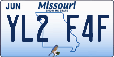 MO license plate YL2F4F