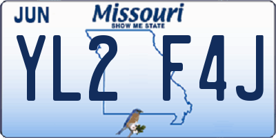 MO license plate YL2F4J