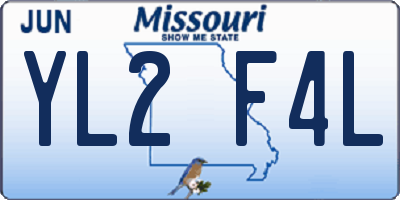 MO license plate YL2F4L