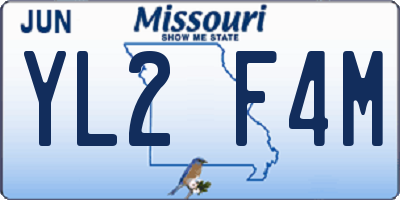 MO license plate YL2F4M