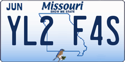 MO license plate YL2F4S