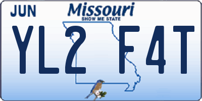 MO license plate YL2F4T