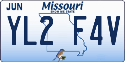 MO license plate YL2F4V