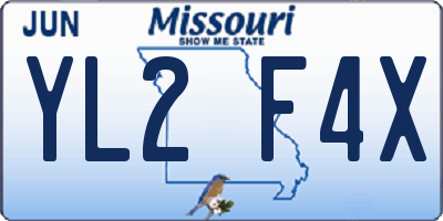 MO license plate YL2F4X