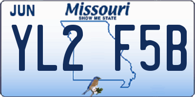 MO license plate YL2F5B