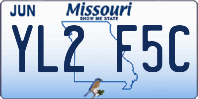 MO license plate YL2F5C