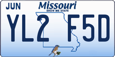 MO license plate YL2F5D