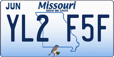 MO license plate YL2F5F