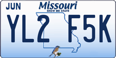 MO license plate YL2F5K