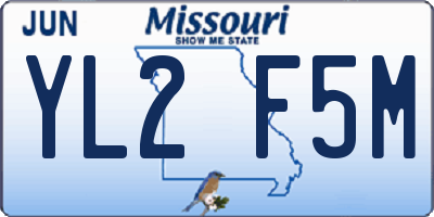 MO license plate YL2F5M
