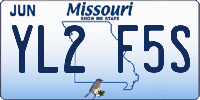 MO license plate YL2F5S