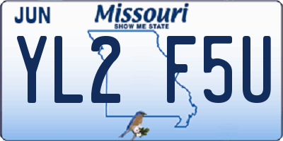 MO license plate YL2F5U