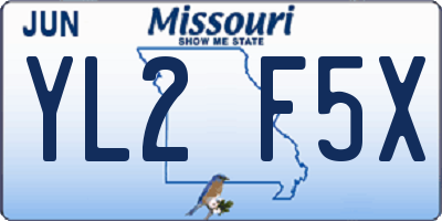 MO license plate YL2F5X