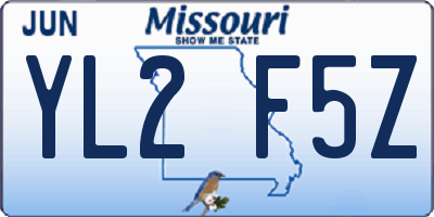 MO license plate YL2F5Z