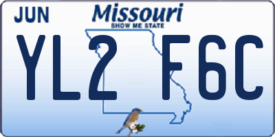 MO license plate YL2F6C